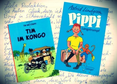Ishema Kane's letter and German versions of controversial "Tintin in the Congo" and "Pippi Longstocking" - (Facebook / Casterman / Oetinger)
